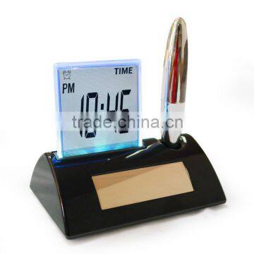 new arrival !touch in screen desk alarm clock with pen holder