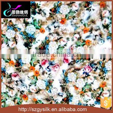 floral crepe de chine 100 silk digital print silk fabric