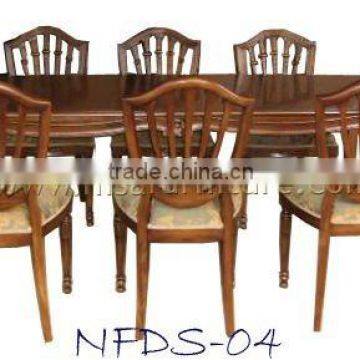 Classic Solid Wood Dining Table with 6 Chairs NFDS04