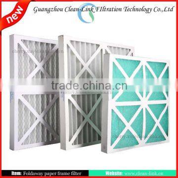 Supply Cardboard Frame Synthetic Fiber Foldaway Panel Filter