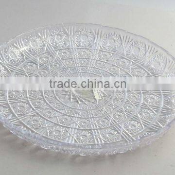 2014 hot sale transparent crystal good quality plastic food plate