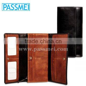 Guangzhou Leather Wallet Manufacturer Genuine Leather Long Wallet for Women