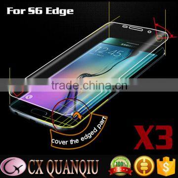 Anti-Fingerprints 9H 2.5D Tempered Glass Screen Protector Sheet For Samsung Galaxy S6 Note Edge with Full Screen Coverage