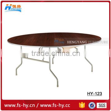 HY-123 wood dining table banquet round table folding round table