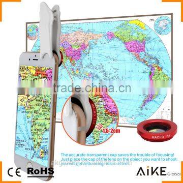 2016 Hot Selling New Clip Mobile Phone Lens 198 Degree Fisheye Lens 0.63x Wide-angle 15x Macro Lens 3in1 Lens Kit photo-5