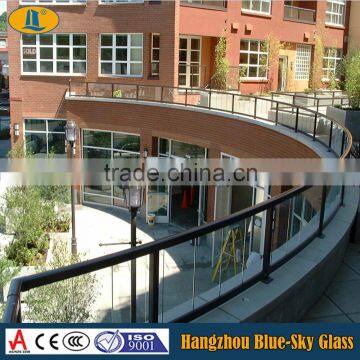 10mm curved tempered glass for handrailing