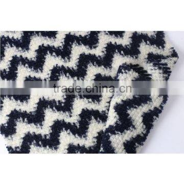 China Style 100%polyester Wave Design Coarse Jacquard Elastic Knit Fabric photo-3