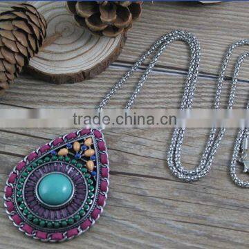 2016 hot selling products high quality europen big colorful pendant necklace