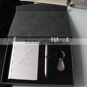 exquisite beautiful stationary gift set with agenda notebook,name card box&key chian