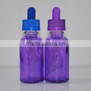 Stock!! 30ml amber purple glass dropper bottle with childproof cap for vape e liquid