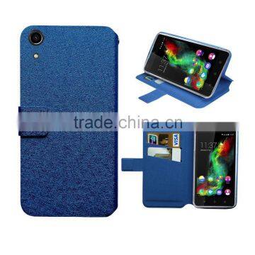 Blue wallet leather case for archos 50c helium case wallet leather case high quality with factory price