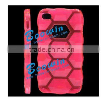 dark pink blue hexagon Soft TPU Gel Crystal Jelly Case Cover for apple iphone 4s