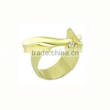 Hot-selling fashion stainless steel ladies gold finger ring new design gold finger ring new design ladies finger ring (LR9544)