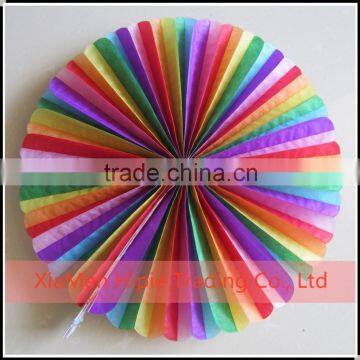 10" Rainbow Tissue paper Fan Honeycomb Party Round Hanging Decoration