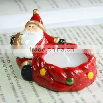 ceramic santa clause candleholder