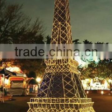 3M motif light for Eiffel Tower,warm white rope light hand made Eiffel Tower,project lighting