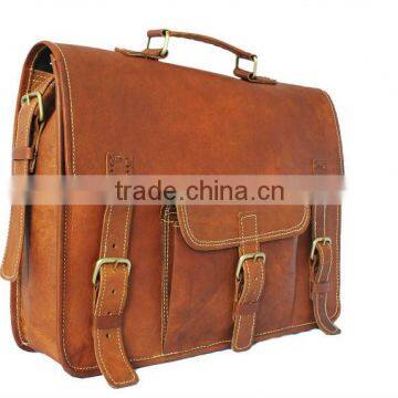 genuine leather satchel bags in its vintage style for office and carrying laptop 16 inch