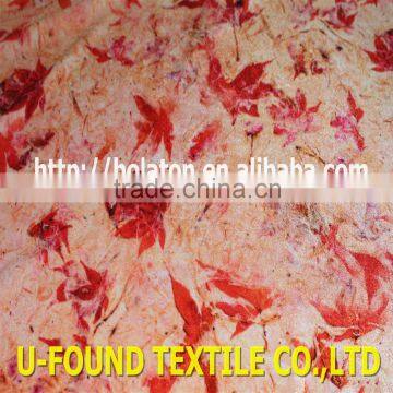 2015 hot sell 92% polyester 8% spandex digital print maple leaf design on ks spandex velvet for dress