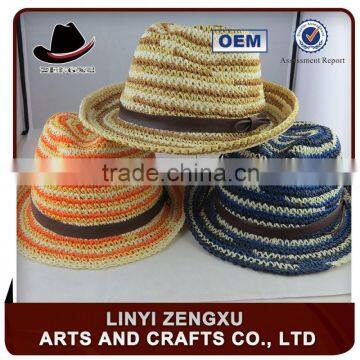 cheap colorful straw fedora hats for children