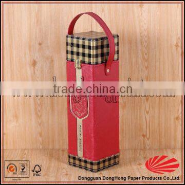 Clear Window Round Tube Whisky Leather Packaging Box With Handle photo-3