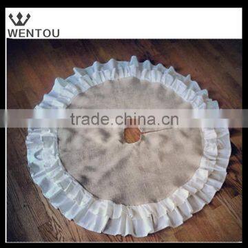 Christmas Double Ruffle Burlap Tree Skirt photo-2