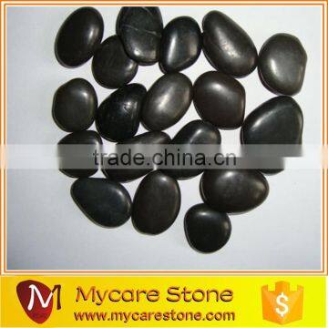 natural black round pebble stone