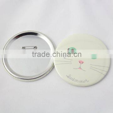 Hot sale 100mm - 150mm size tinplate button badge , round metal badge