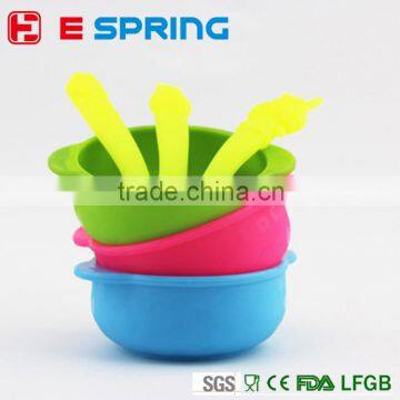 Kids Silicone Baby Food Non-Slip Pudding Bowl With Spoon Easy Travel Toddler