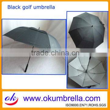 Black golf umbrella with silver coating