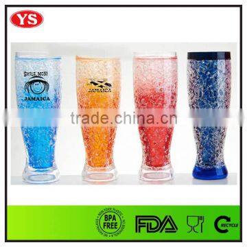 16oz new design double wall plastic mug with liquid for wine