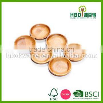 6 Pcs Bamboo Small Dish , Small Snack Dishes
