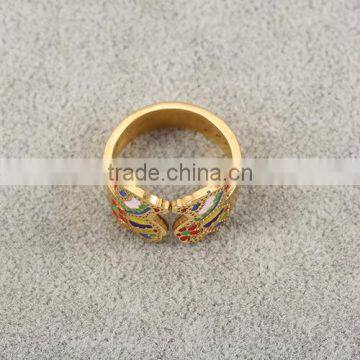 No.1 Sale 18k Gold Plated Stainless Steel Colorful Bear Individual Ring for Christmas Party photo-3