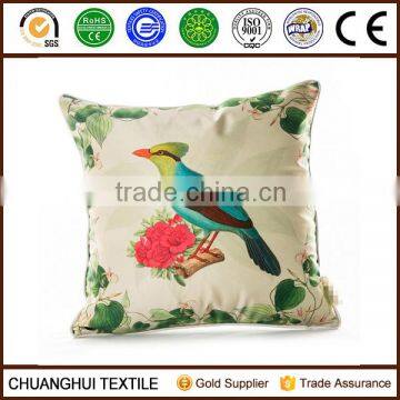 customized brid printed pattern sofa cushion with piping edge