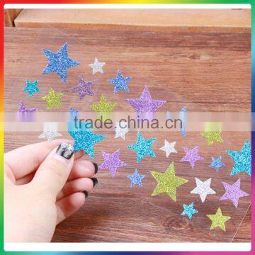 glitter powder little star sticker for kids