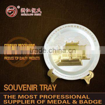 Custom Logo decorative plates,souvenir plate with holder