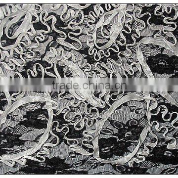 ribbon embroidered fabric