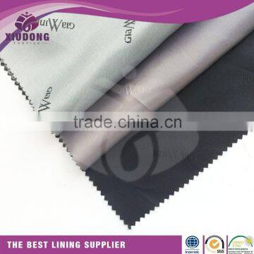 Top quality Wholesale t/r inner lining fabric/garment lining fabric for custom logo