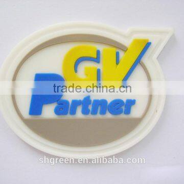 Sewing gutter border 3D brand logo rubber badge for shoes
