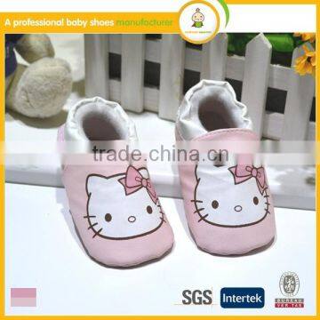 Hot sale very soft sole cute lovely printing baby kids moccasins cheap fake leather shoe