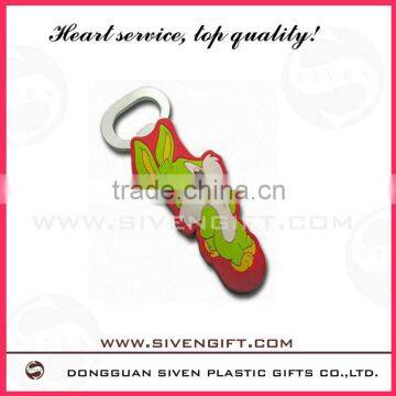 beautiful 3D soft pvc bottle opener with steel