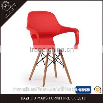 Cheap wood leg plastic chairs for restaurant cafe