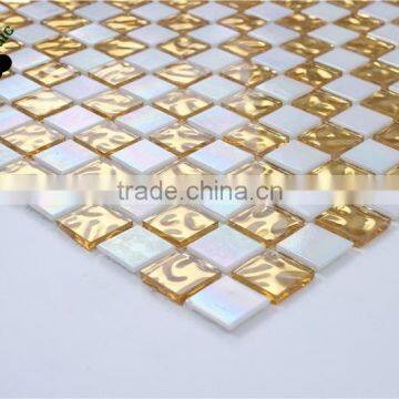 SMG06 Ceiling mosaic patterns acid and alkali resitant gold glass mosaic tiles front wall mosaic