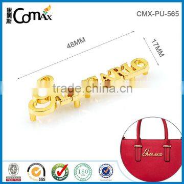 Popular gold custom handbag logo small metal letters for bags