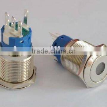 19mm dot illuminated anti-vandal push button switch with flat head