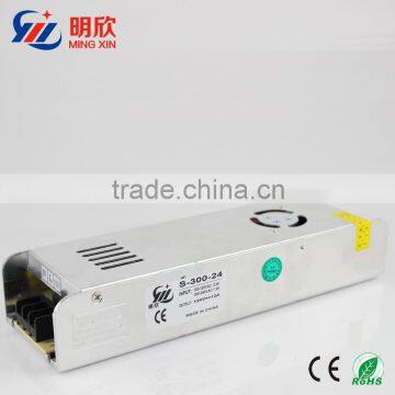 strip shape with slim case ac to 24v dc LED power supply 24v 12.5a 300w switching power supply s-300-24