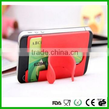 Fashion silicone holder sticker smart wallet mobile phone bags & cases