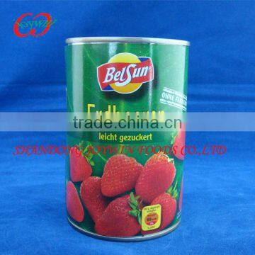 425ml Canned strawberry in light syrup, syrup fruits manufacturer