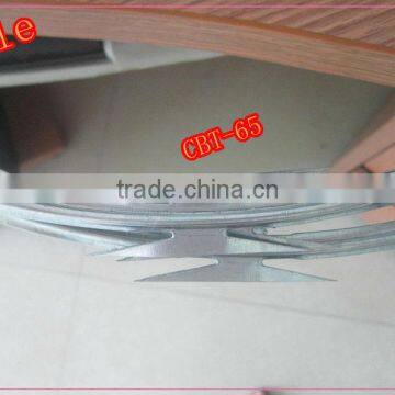 hot dipped galvanized concertina razor wire BTO22 90cm diameter HS Code 73142000