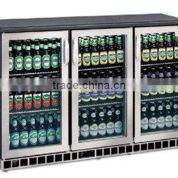 Double door bar bottle cooler, Silver