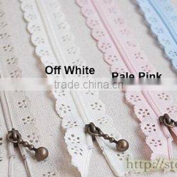 Sewing Support - Japanese Scallop Lace Zippers, Rainbow Color